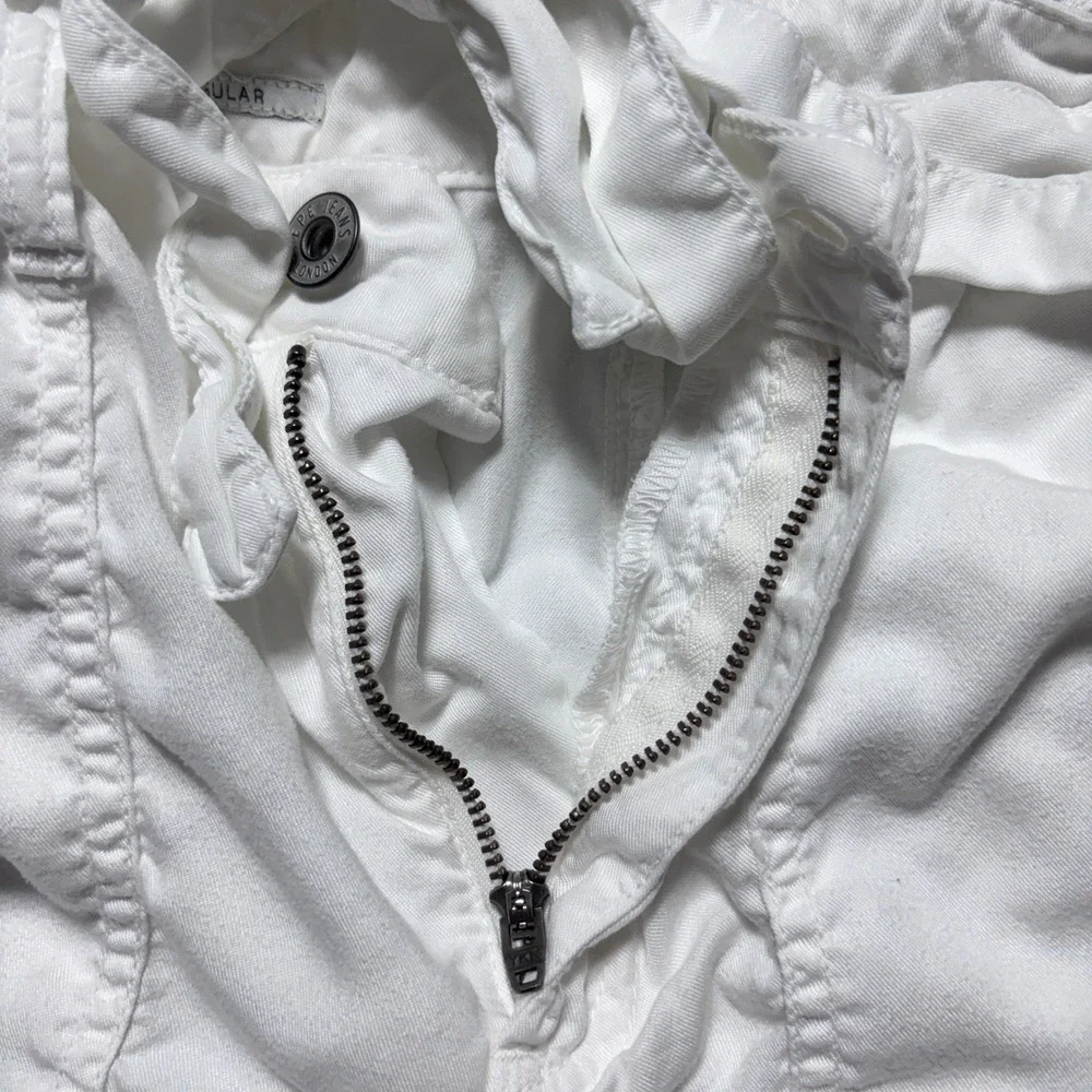 Pepe Jeans London Nomad Tencel Tie Waist‎ Shorts White Women Size 31